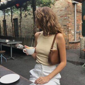 Zara Knit Tan Tank Top